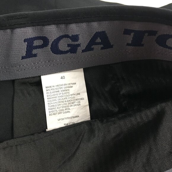 PGA TOUR BLACK FLAT FRONT GOLF SHORTS MENS SIZE 40 - Picture 4 of 4